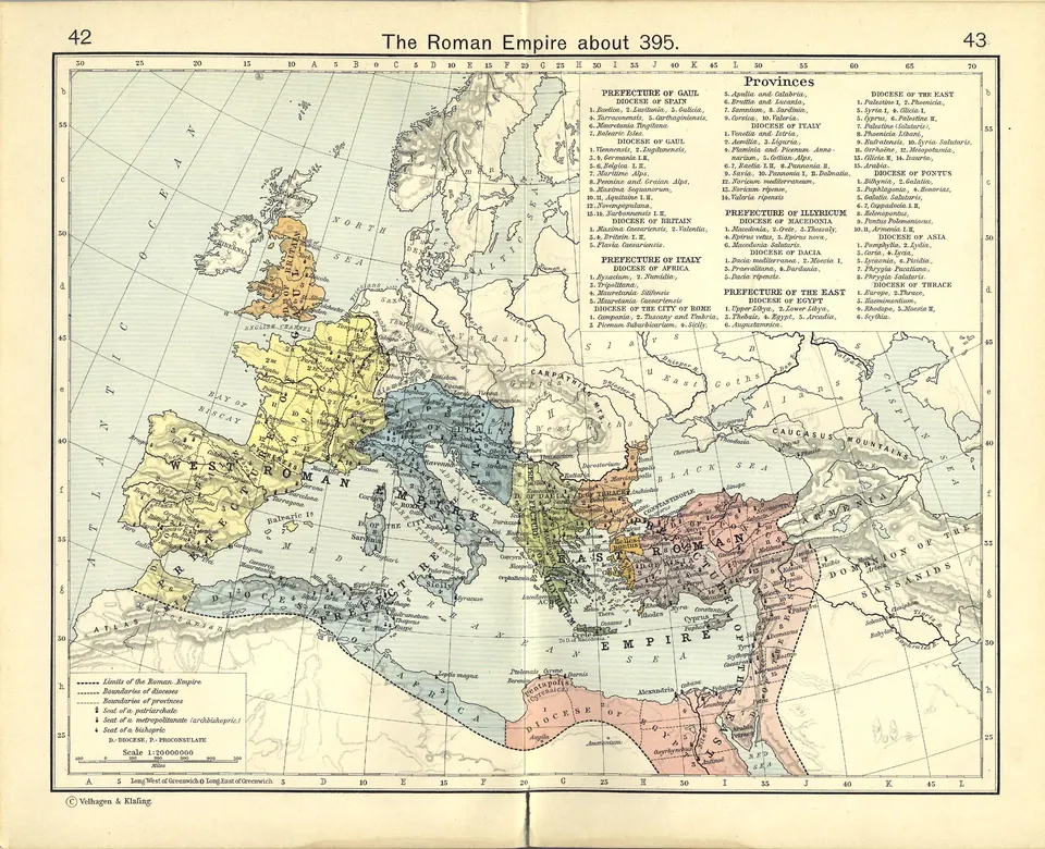 El Imperio romano hacia el año 395