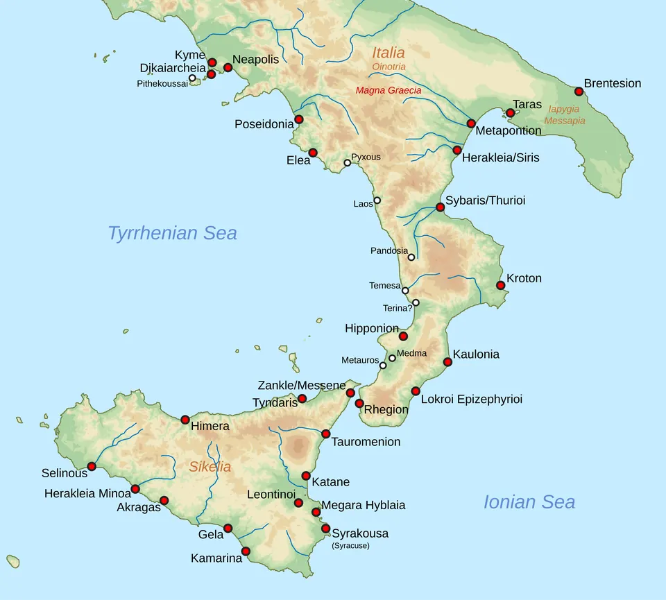 La Magna Grecia antigua