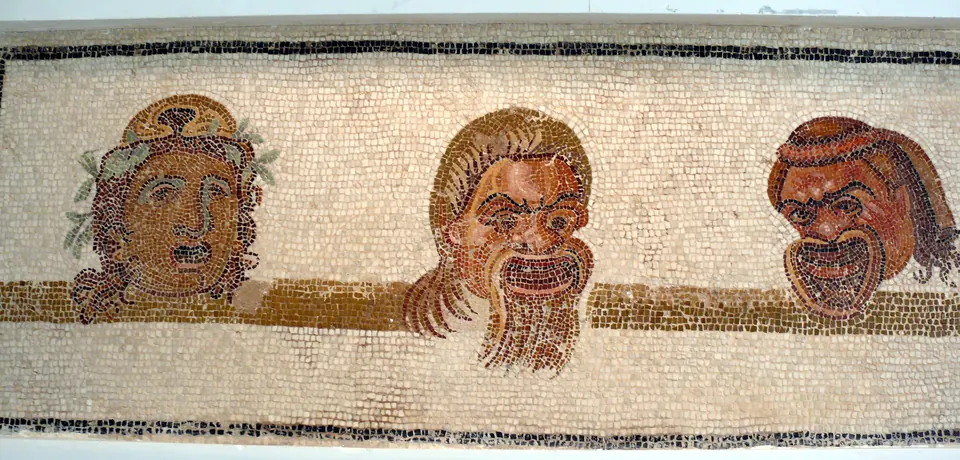 Mosaico romano de máscaras de teatro, Sousse